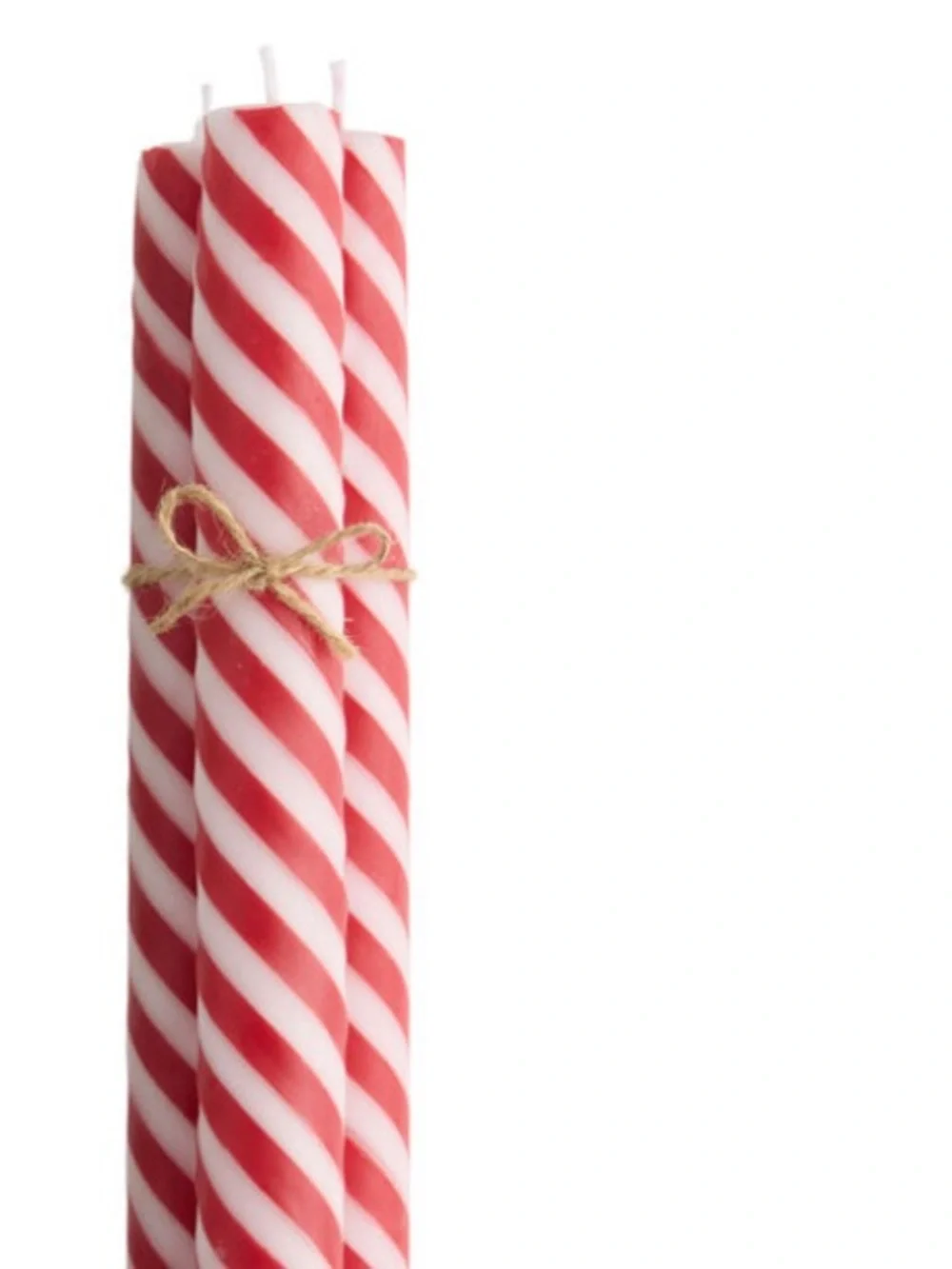World Market Festive Spiral Stripe Taper Candles - Red & Green -